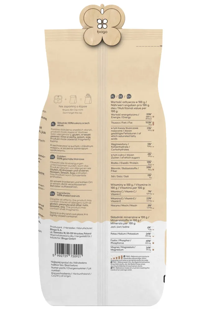 Valnötter 800 g BIOGO