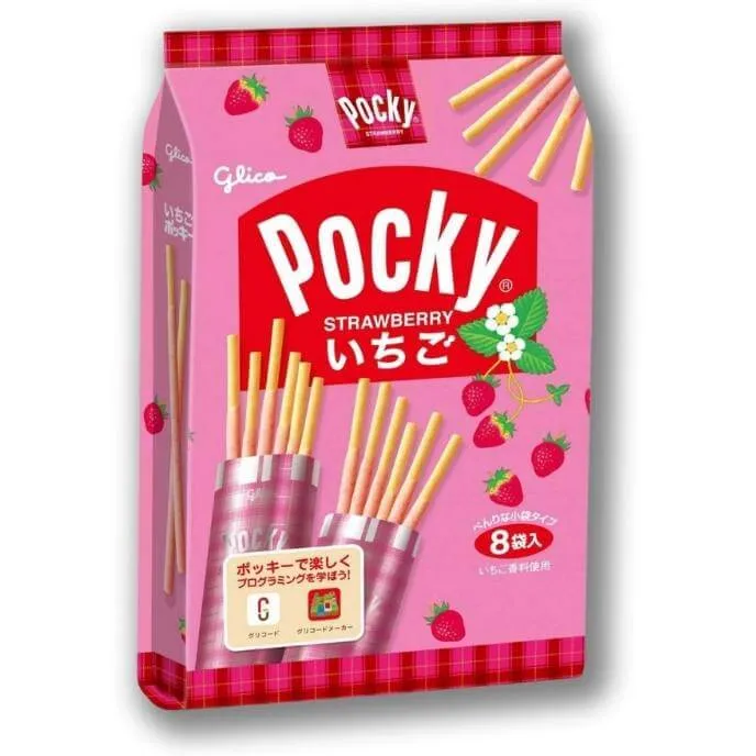 Gigantisk Jordgubb Pocky Kexstavar Förpackning - 8 st