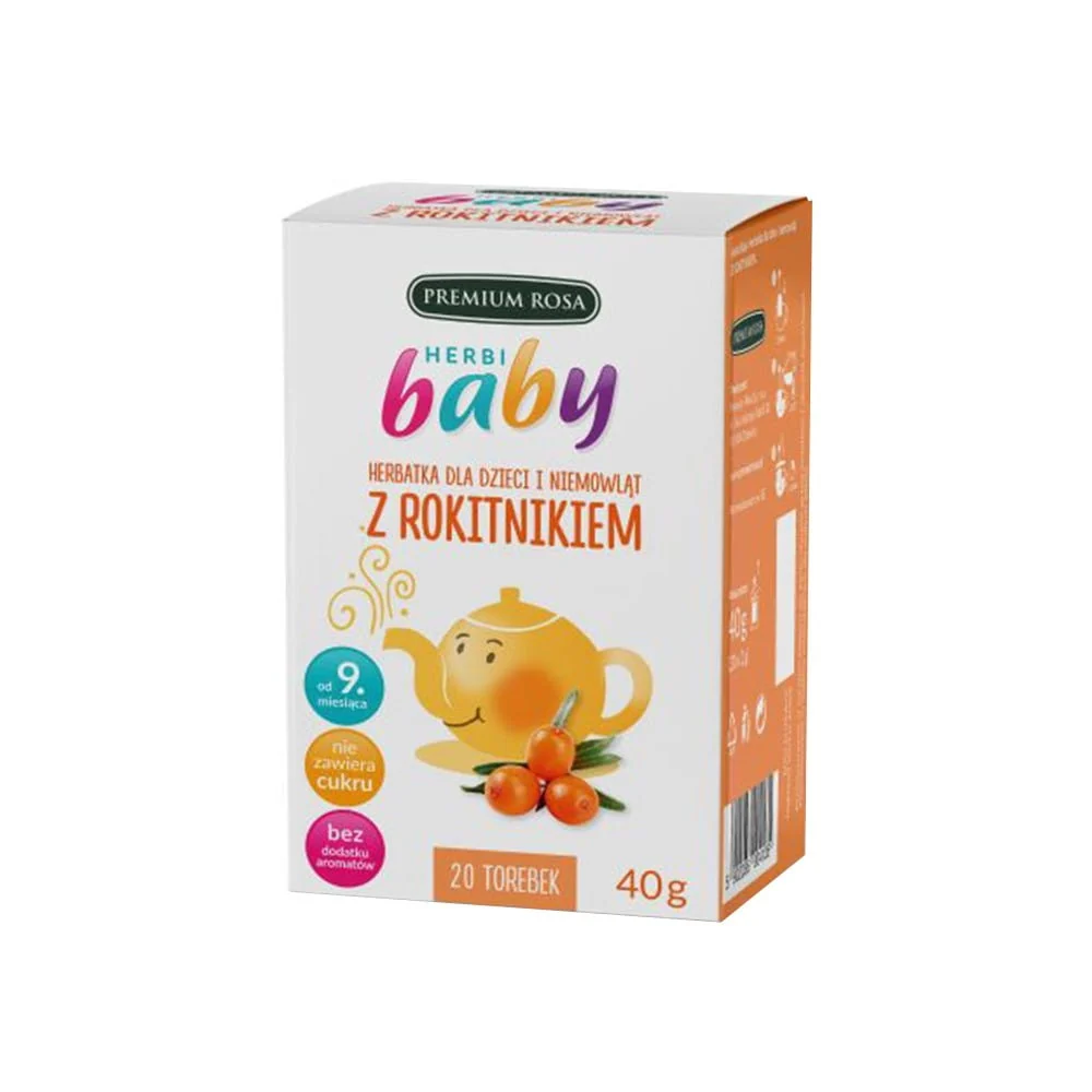Te för barn och spädbarn med havtorn 20 påsar PREMIUM ROSA