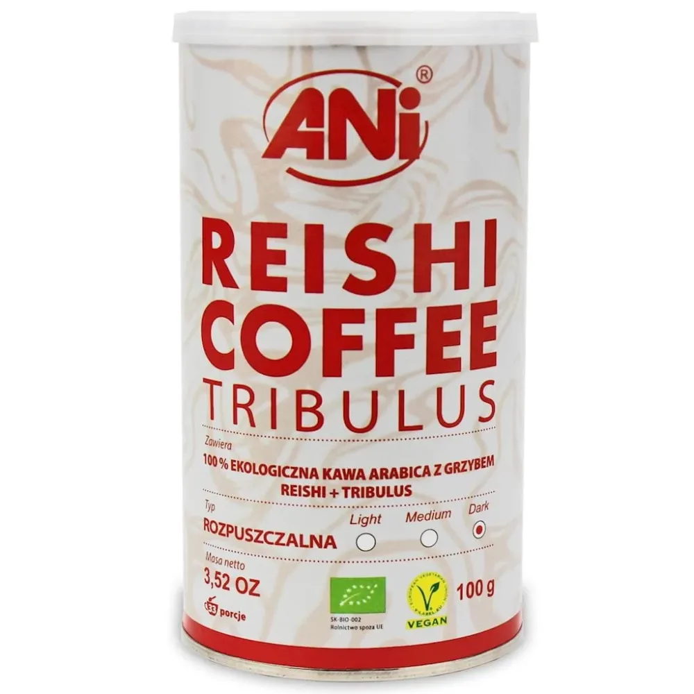 Ekologiskt instant arabicakaffe med reishisvamp och tribulus 100 g - ANI