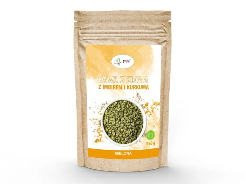 Grönt kaffe med ingefära och gurkmeja 250g - VIVIO