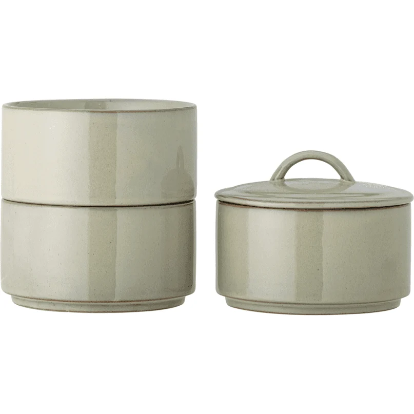 Bloomingville Ebba Burk Med Lock Grön Stengods ⌀15 cm (OKT)