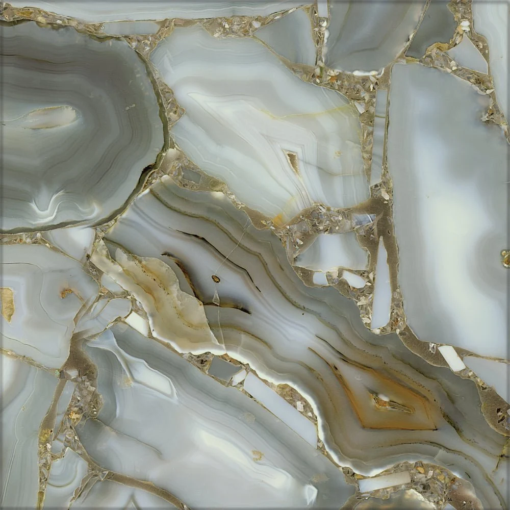 Kakeldekor sten grå/guld motifed 10x10cm