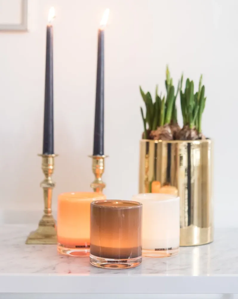 HURRICANE LAMP CANDY SMALL, Fudge