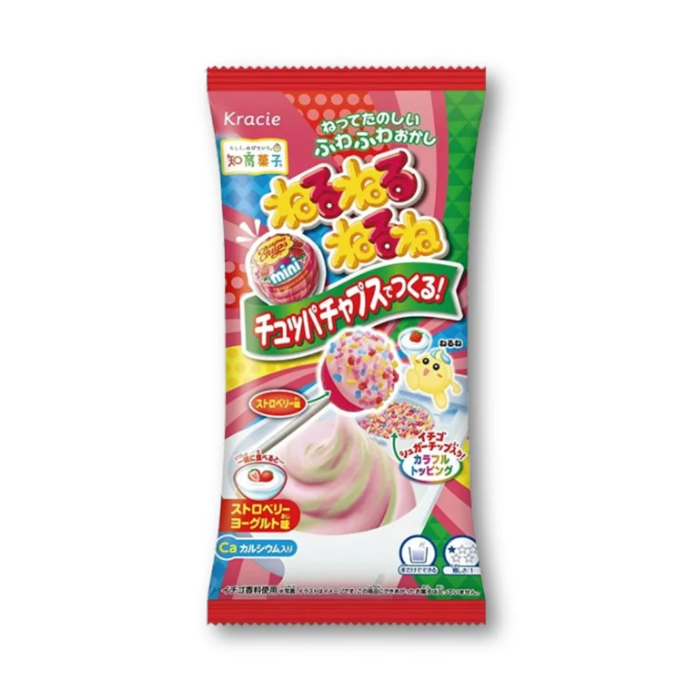 Kracie Nerunerunerune DIY-godis - Chupa Chups jordgubbsyoghurt