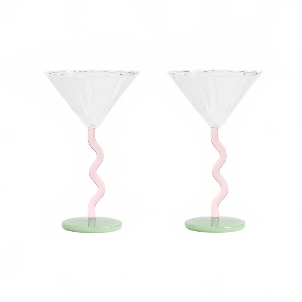 Coupeglas Curve Pink 2-pack