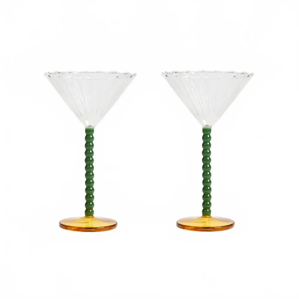 Coupeglas Perle Green 2-pack