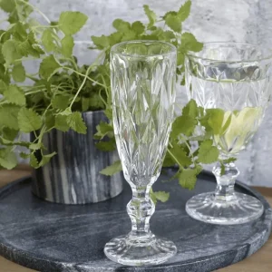 Champagneglas med diamantslipning