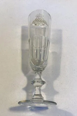 Holmegaard Christian VIII Champagne Fløjte med DSB logo