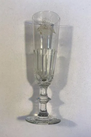 Holmegaard Christian VIII Champagne Fløjte med DSB logo