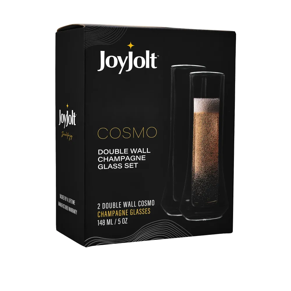 JoyJolt - Cosmos dubbla vägg champagneglasögon, uppsättning av 2