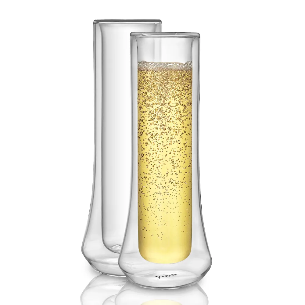 JoyJolt - Cosmos dubbla vägg champagneglasögon, uppsättning av 2