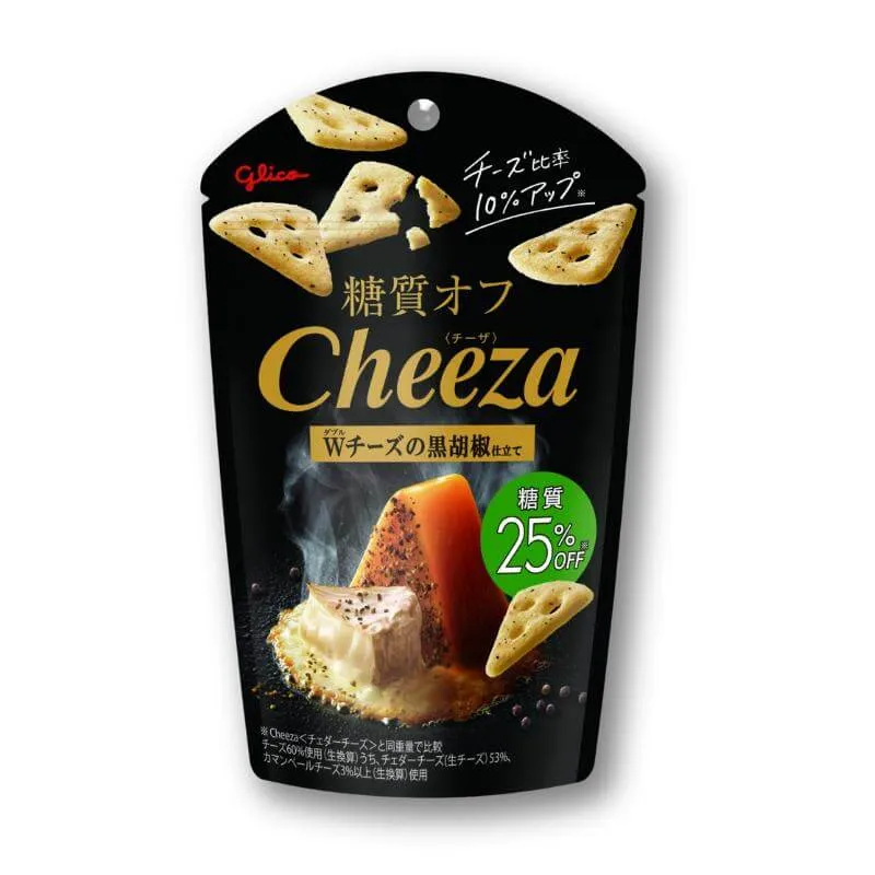 Glico Cheeza Crackers – Dubbel ost med svartpeppar Cheddar & Camembert