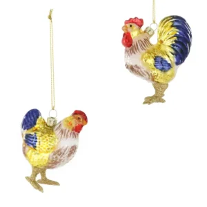 Le Coq Gaulois - Farmyard Flock – Glass Rooster & Hen Ornaments (2 Styles) Chicken Cody Foster