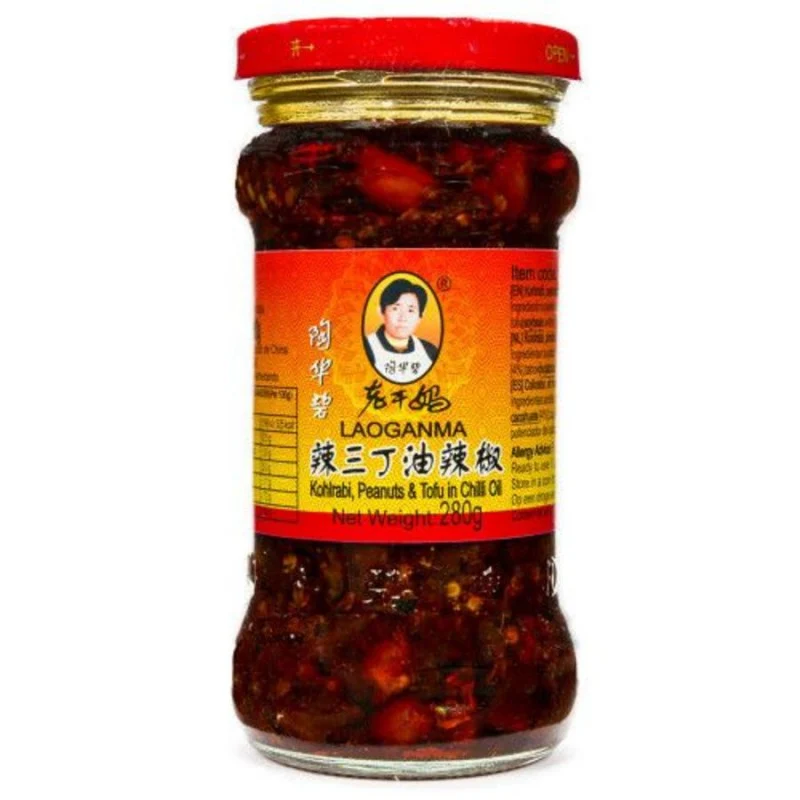 Lao gan ma chilioljasås med Kålrabi 280g