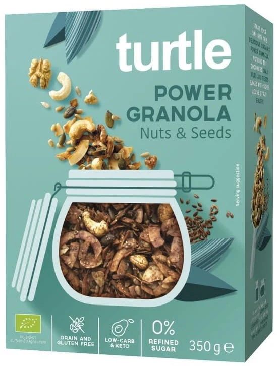 GRANOLA MED NÖTTER OCH FRÖN GLUTENFRI EKOLOGISK 350 g - SCHILDKRÖTE
