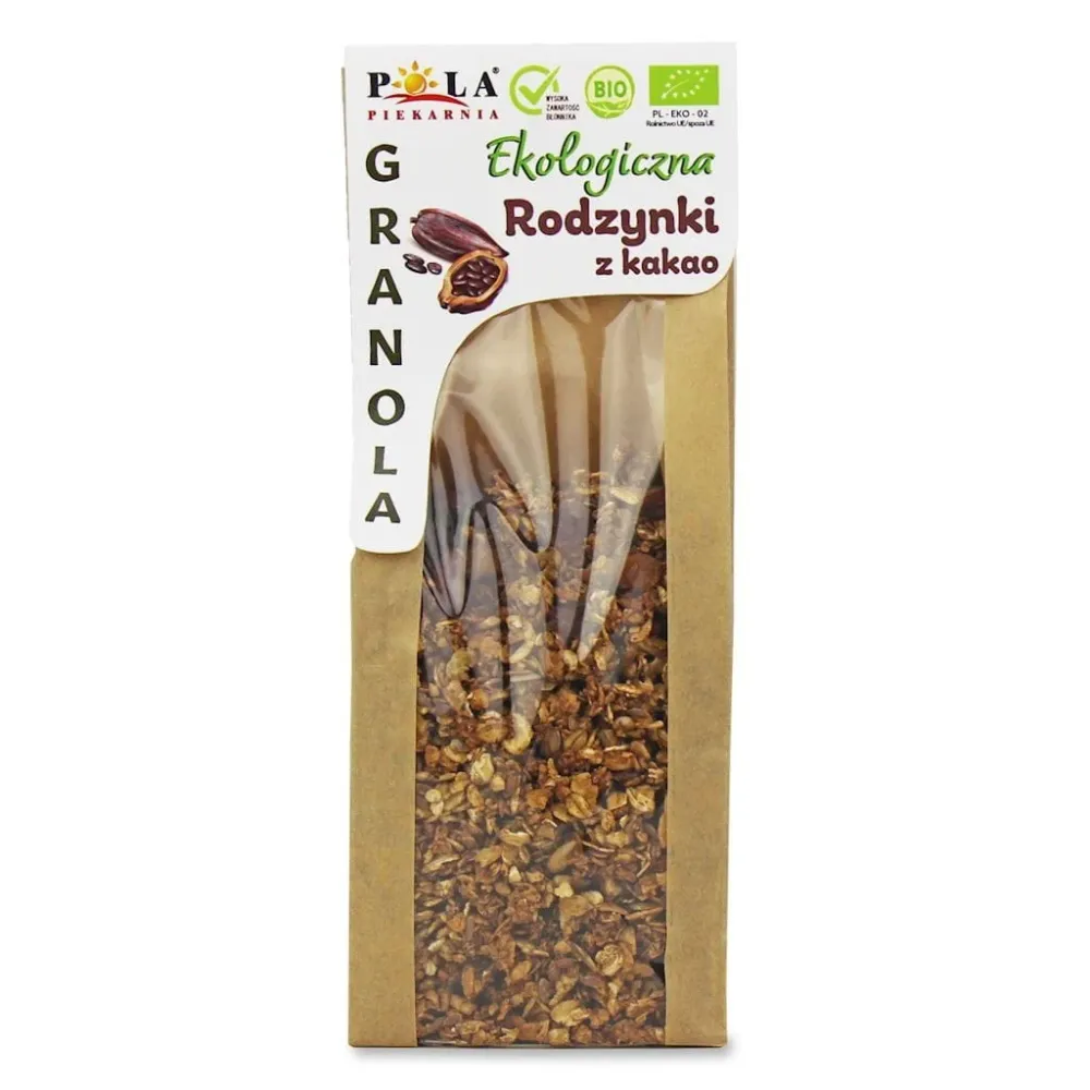 GRANOLA ROSINEN - KAKAO UTAN TILLSATT SOCKER EKO 200 g - POLA BAKERY