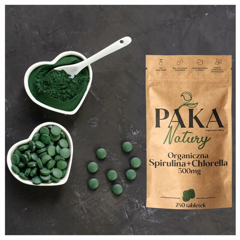 Paka Natury Bio Spirulina + Chlorella 500 mg 240 tabletter