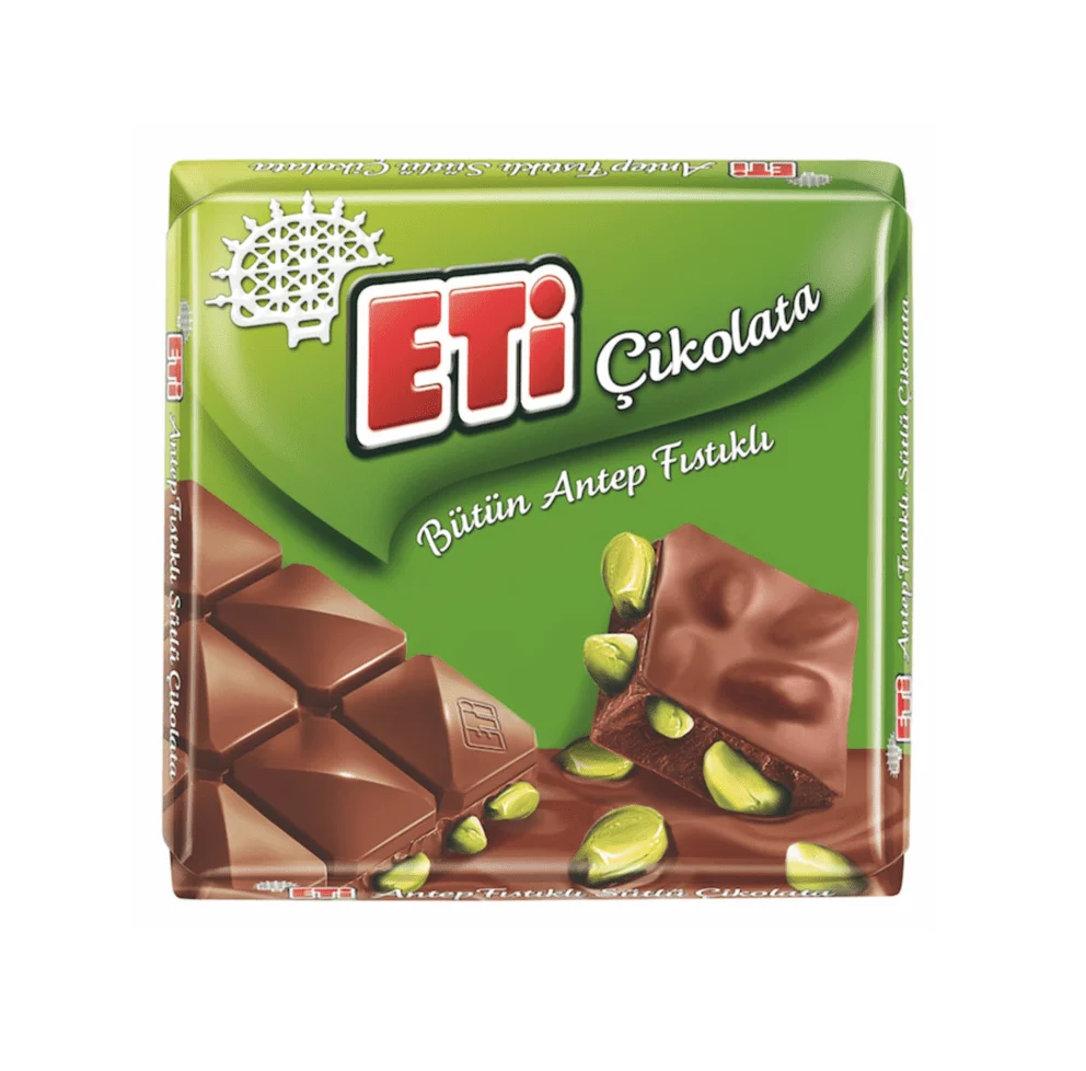 ETI mjölkchoklad med pistasch 2.12oz