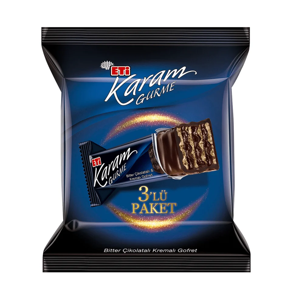 Eti Karam Gurme Bitter Chocolate Wafer 1.76oz, 3 stycken