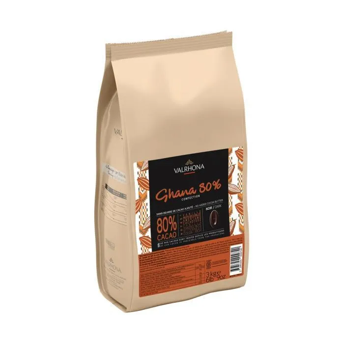 Mörk choklad Confection Ghana 80 % - 3 kg