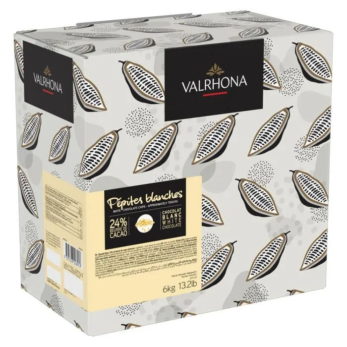 Vita chokladbitar 24 % - 6 kg