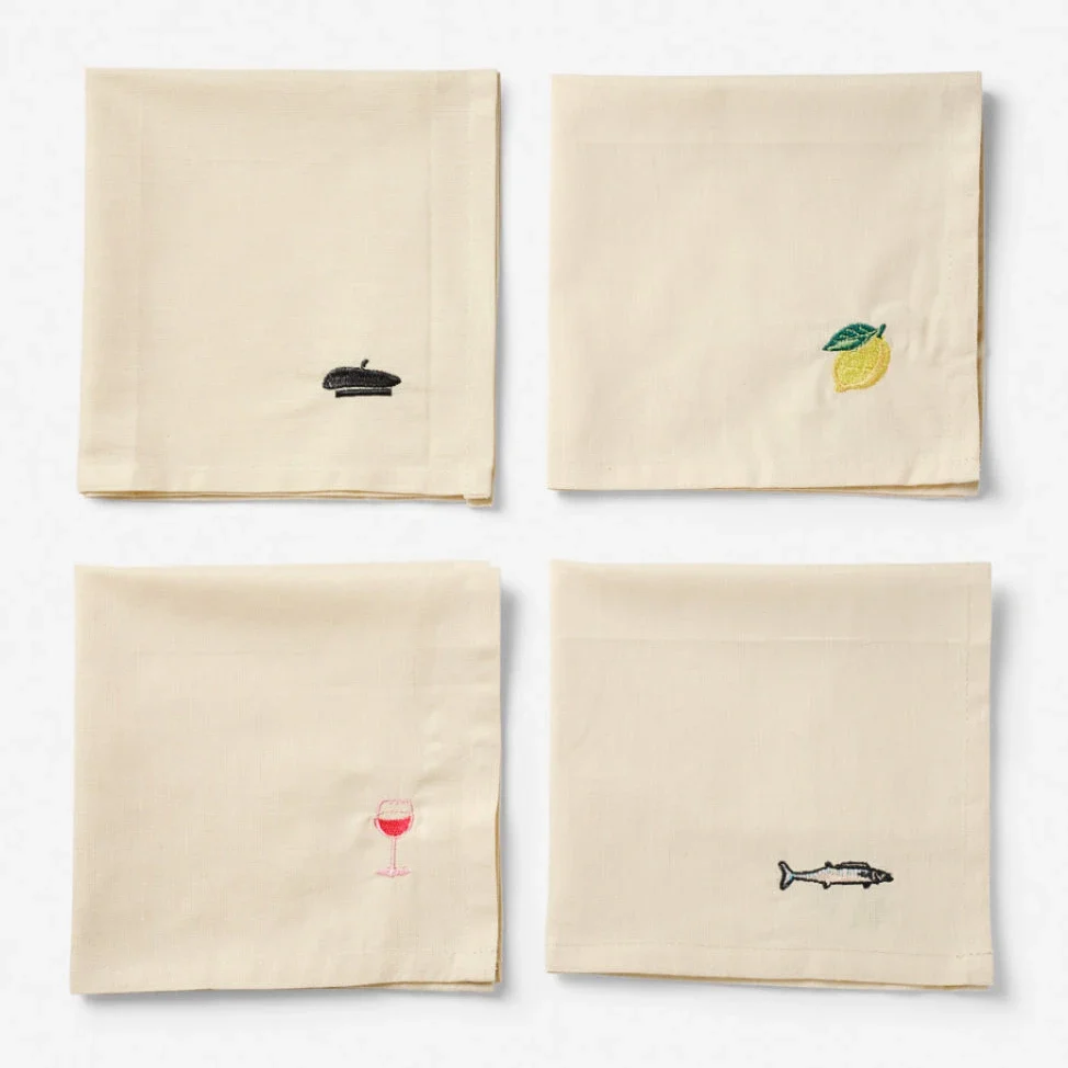 Midnatt Napkin Set Déjeuner