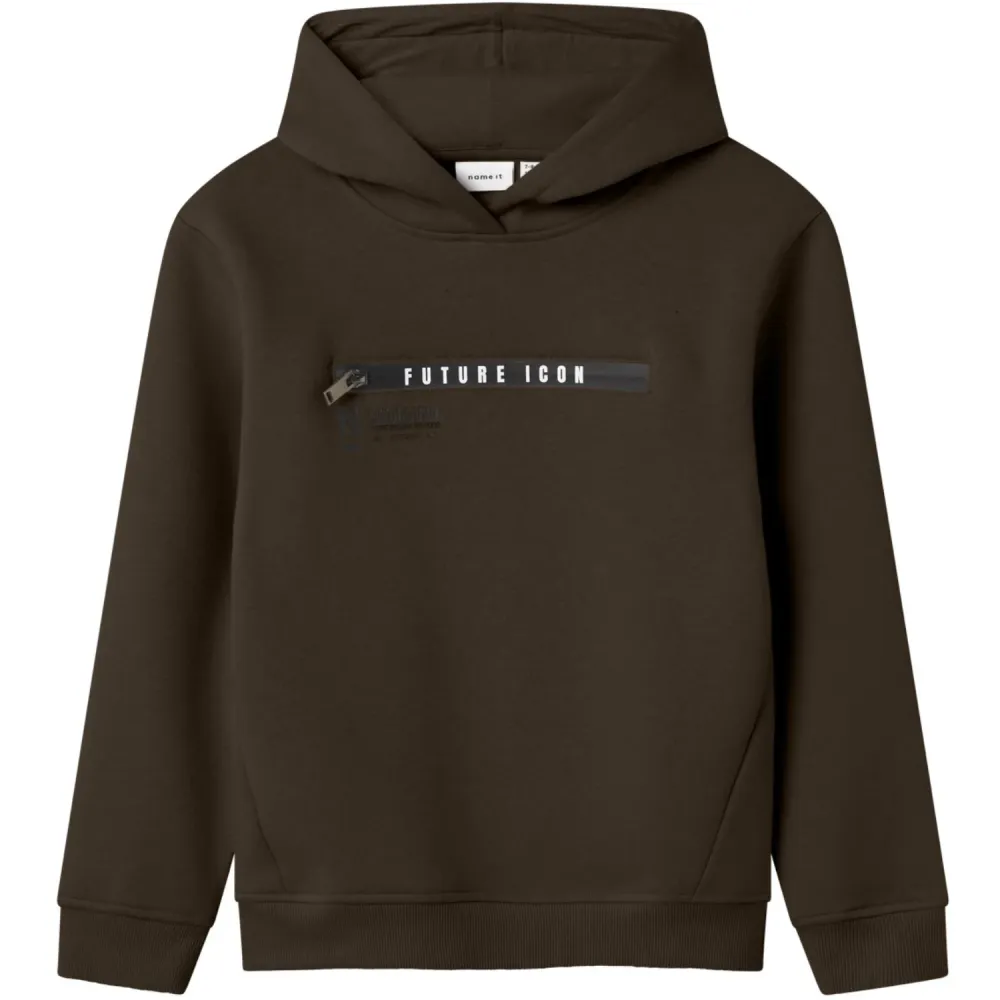 Name It Turkish Coffee Nkmleonas Ls Nreg Sweat Wh Bru 116