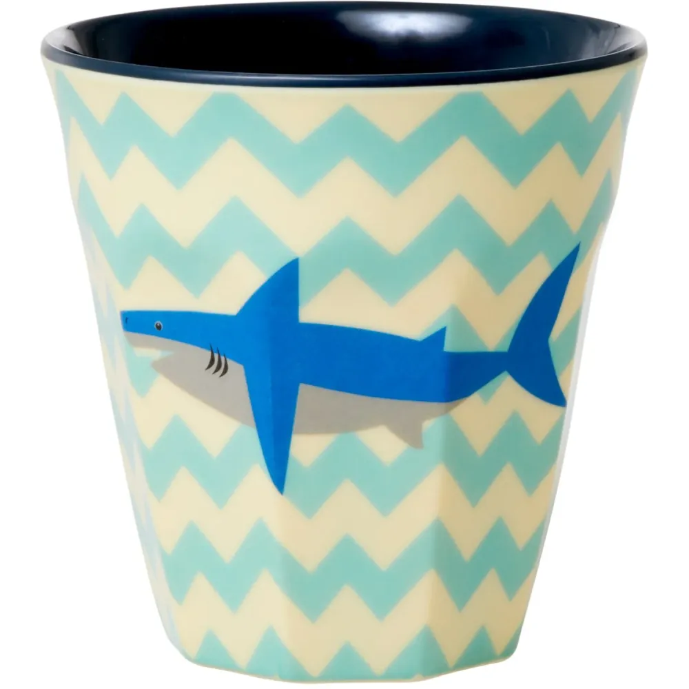 Rice Melamin Kopp Med Shark Print - Medium - 250 Ml