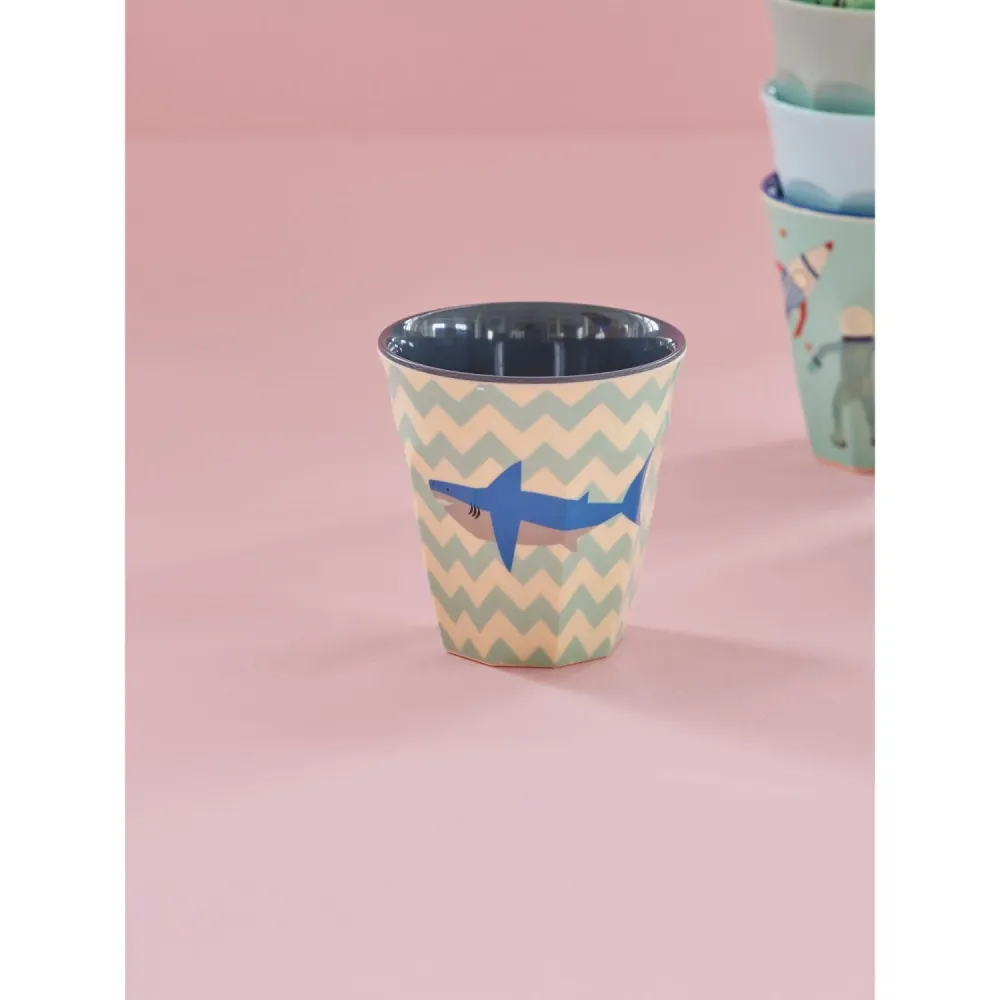 Rice Melamin Kopp Med Shark Print - Medium - 250 Ml