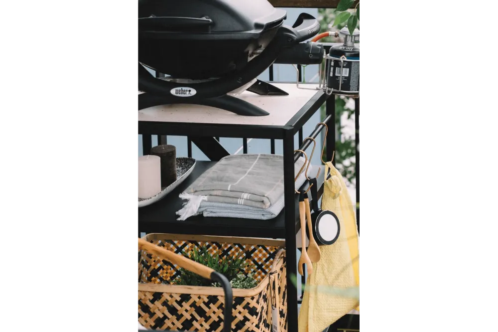 Dora grillbord all-metal med toppskiva i superstone 60 x 50 cm