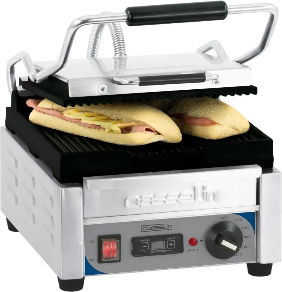 Kontaktgrill High-end liten räfflad - räfflad med timer