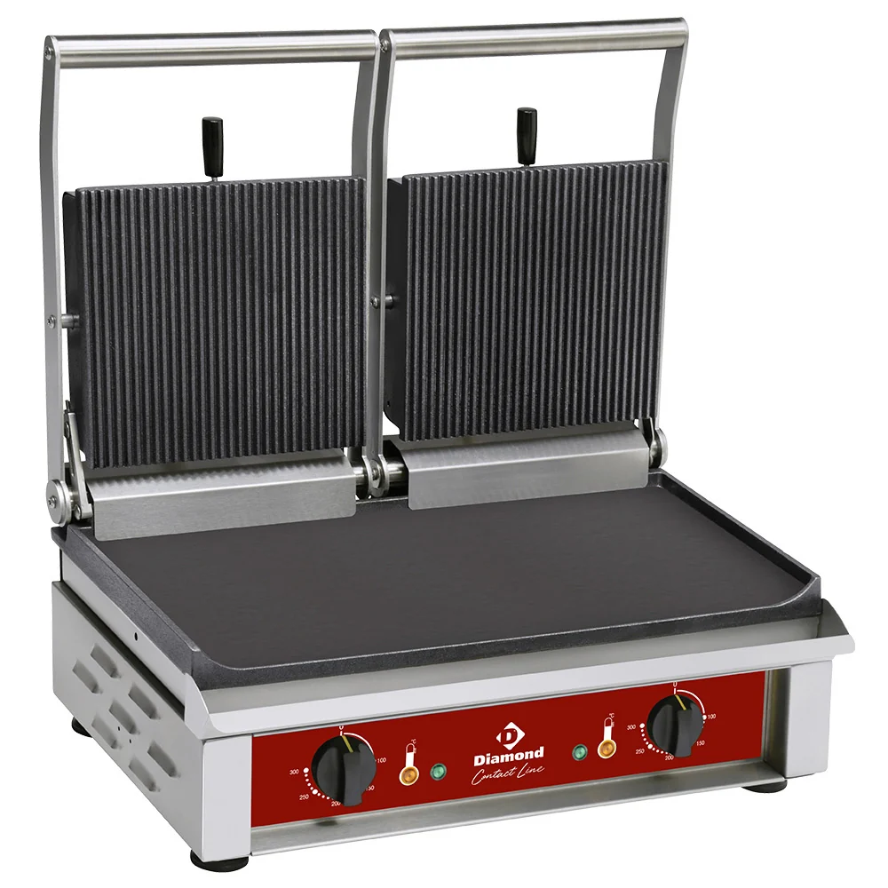 TVILLING kontaktgrill, emaljerade plattor