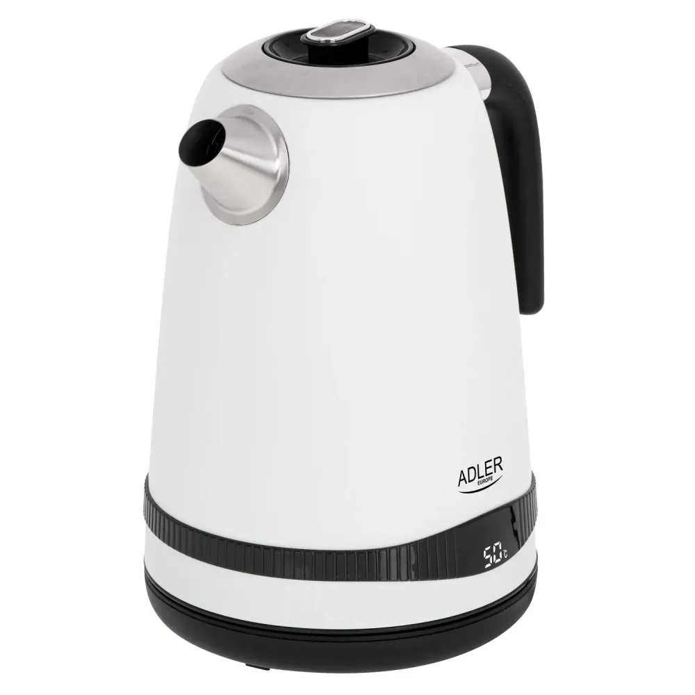 Adler vattenkokare, kabelfri, LCD-display, 2200 W, 1,7 l, AD 1295w