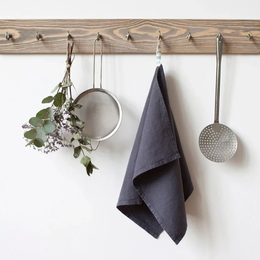 Kökshandduk i naturlinne, Dark Grey | Linen Tales