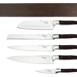 Knivar FunNordic Laguiole Hâws Kockset 5 delar + Väggknivställ Wengé