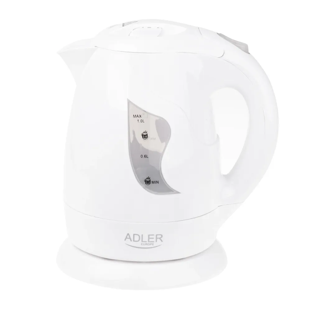 Sladdlös vattenkokare Adler, 850W, 1L, snö, AD 08 w