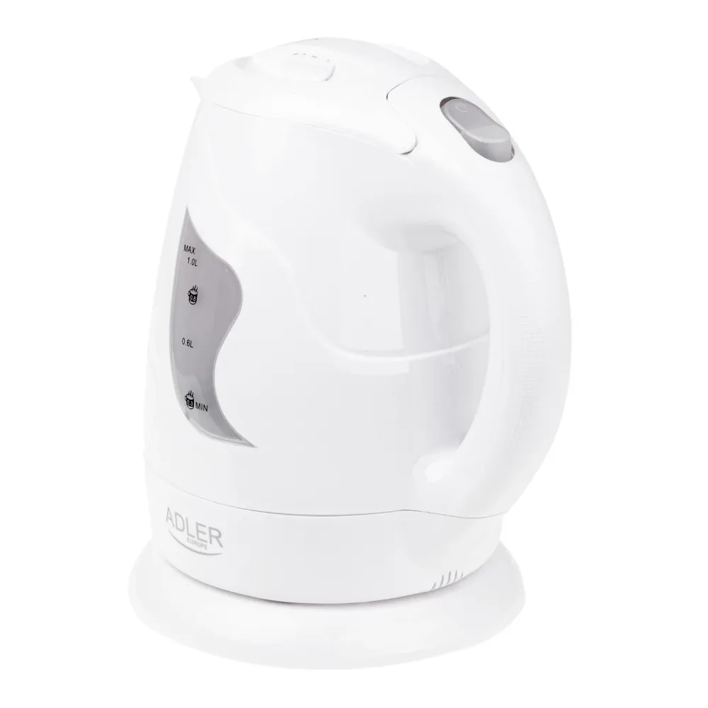 Sladdlös vattenkokare Adler, 850W, 1L, snö, AD 08 w