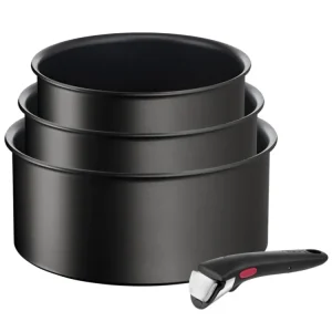 Tefal Kastrullset INGENIO ECO RESIST L3979202, set i 4, onyx, aluminium