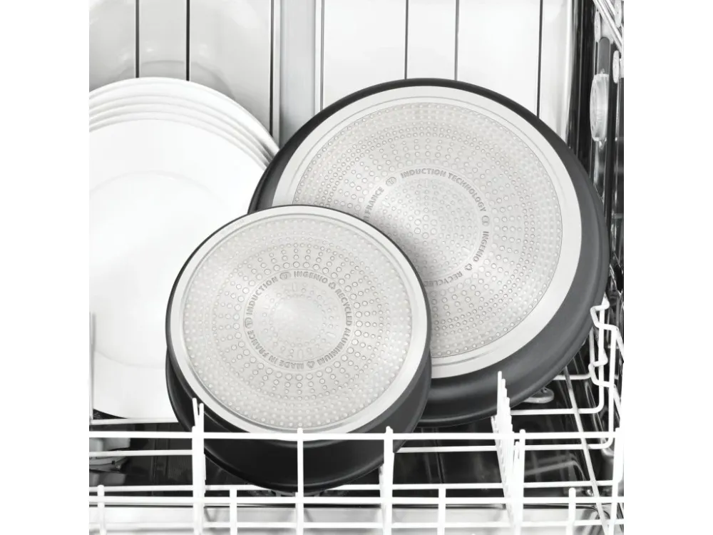 Tefal Kastrullset INGENIO ECO RESIST L3979202, set i 4, onyx, aluminium
