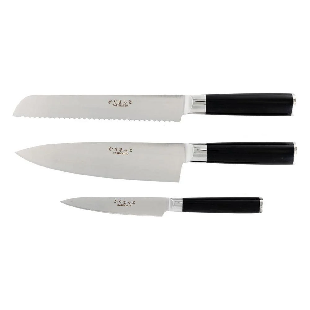 Karimatto 3 dels Ordna Allkniv 12 cm & Kockkniv 20 cm & Brödkniv 20 cm