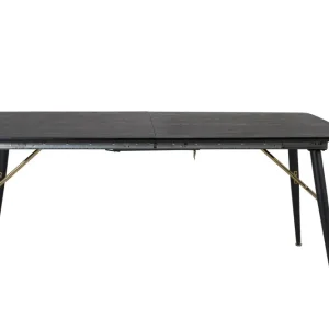 Matbord Venture Home Gold Förlängningsbart 180/220x85 cm Svart / Warm alloy