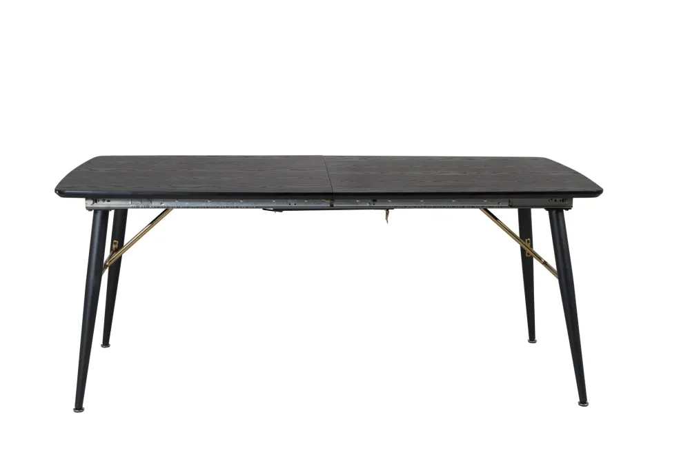 Matbord Venture Home Gold Förlängningsbart 180/220x85 cm Svart / Warm alloy