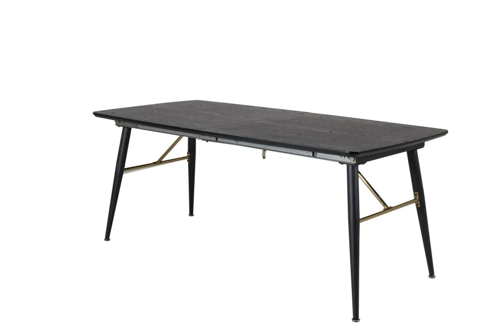 Matbord Venture Home Gold Förlängningsbart 180/220x85 cm Svart / Warm alloy