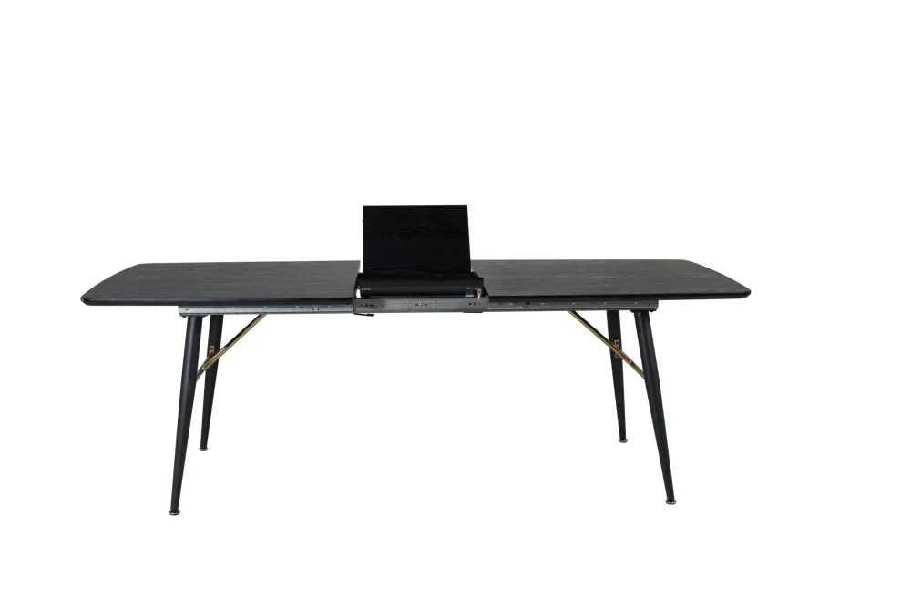 Matbord Venture Home Gold Förlängningsbart 180/220x85 cm Svart / Warm alloy