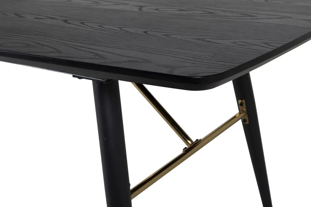 Matbord Venture Home Gold Förlängningsbart 180/220x85 cm Svart / Warm alloy
