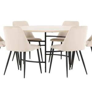 Matgrupp Venture Home Copenhagen Runt 140 cm med 6st Night Stolar