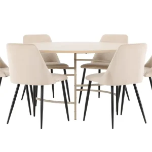 Matgrupp Venture Home Copenhagen Runt 140 cm med 6st Night Stolar