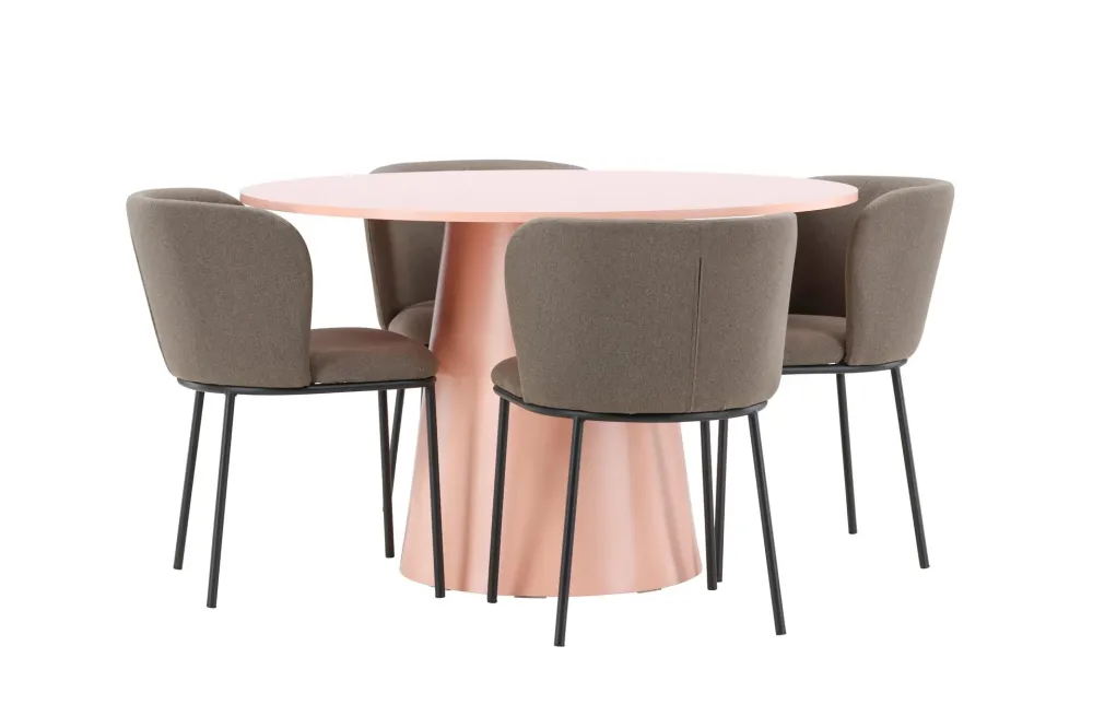 Matgrupp Venture Home Lanzo Runt 120 cm Fuchsia med 4st Edina Stolar