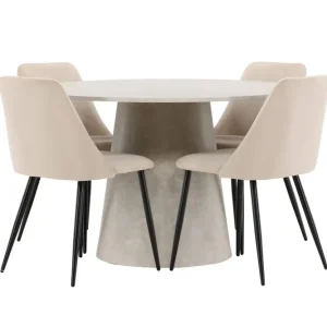 Matgrupp Venture Home Lanzo Runt 120 cm med 4st Night Stolar